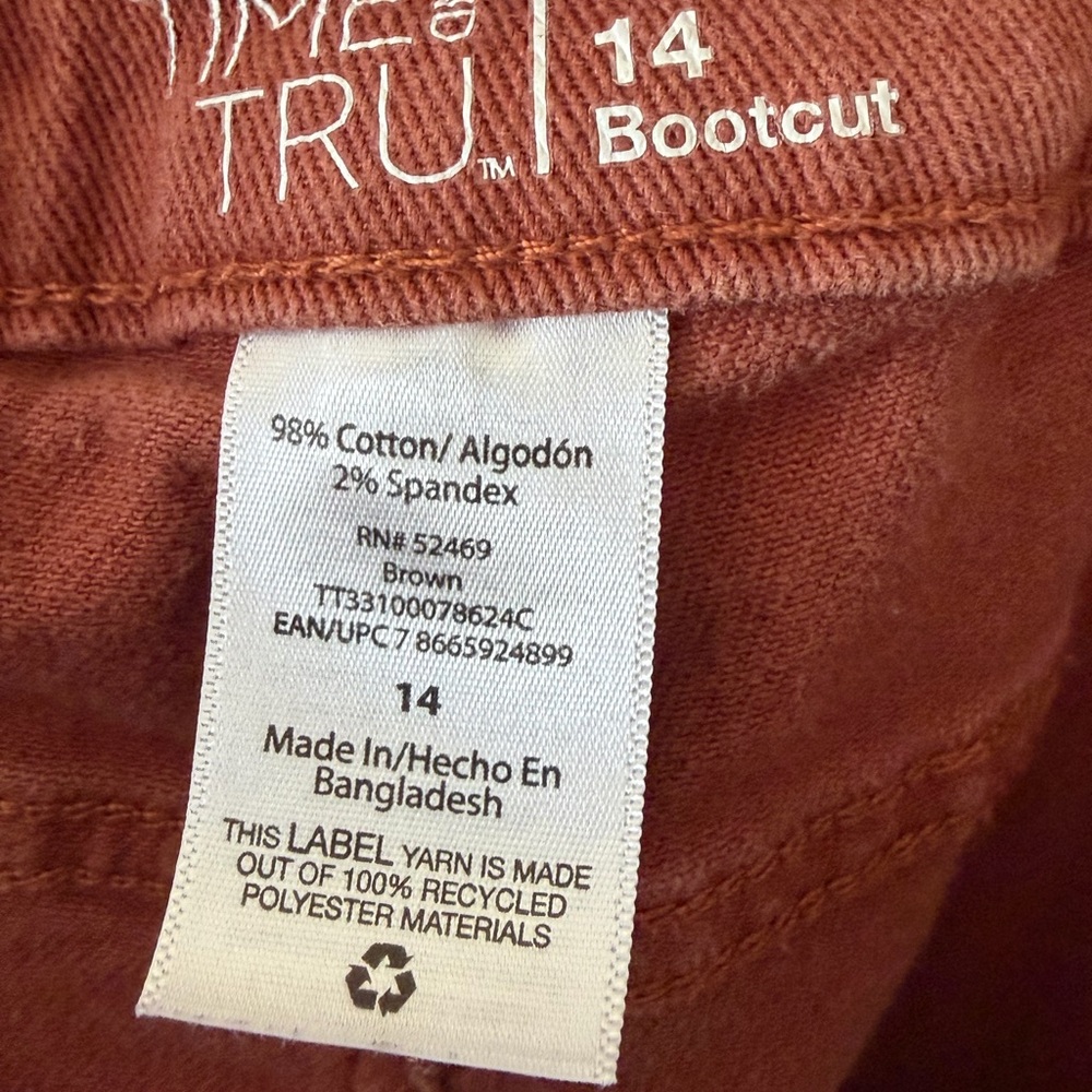 Boot Cut Jeans in Rust Orange for Women - Picture 2 of 3